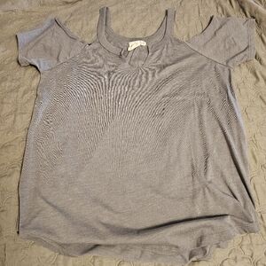 White Crow Gray Cold Shoulder Women's Top